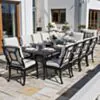 Matgrupp Utomhus 10 stolar Svart Aluminium - Portofino 280cm