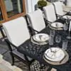 Matgrupp Utomhus 10 stolar Svart Aluminium - Portofino 280cm