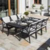 Matgrupp Utomhus 6 stolar Svart Aluminium - Napoli 213cm
