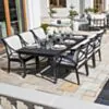 Matgrupp Utomhus 6 stolar Svart Aluminium - Napoli 213cm