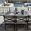Matgrupp Utomhus 6 stolar Svart Aluminium - Napoli 213cm