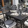 Matgrupp Utomhus 8 Stolar Svart Aluminium - Lugano 213cm