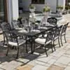 Matgrupp Utomhus 8 Stolar Svart Aluminium - Lugano 213cm