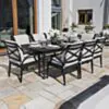 Matgrupp Utomhus 8 stolar Svart Aluminium - Napoli 213cm