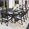 Matgrupp Utomhus 8 Stolar Svart Aluminium - Salerno 213cm