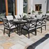 Matgrupp Utomhus 8 stolar Svart Aluminium - Napoli 213cm