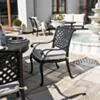 Matgrupp Utomhus Runt Bord Svart Aluminium 4 stolar - Salerno Ø122cm