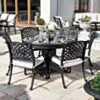 Matgrupp Utomhus Runt Bord Svart Aluminium 6 stolar - Salerno Ø122cm