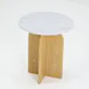 Sidobord Ø50cm Ek/Vit Marmor - Matisse