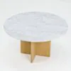 Soffbord Ø80cm Ek/Vit Marmor - Matisse