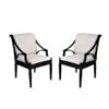 Trädgårdsstol Svart 2-pack Aluminium Amalfi