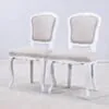 2-Pack Antik Matstol Drottningholm Vit Massiv Ek