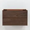 Badrumskommod Valnöt 80cm Vit Marmor - Marstrand