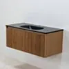 Badrumskommod Ek 100cm Svart Helgjuten - Båstad