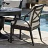 Matgrupp Utomhus Runt Bord 4 stolar Svart Aluminium - Napoli Ø122cm