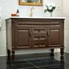 Kommod Badrum 120cm Nashville Mörkbrun - Vit Marmor