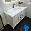 Kommod Badrum 120cm Nashville Vit - Vit Marmor