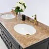 Dubbelhandfat Kommod 160cm Nashville Svart - Beige Marmor