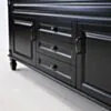 Dubbelhandfat Kommod 160cm Nashville Svart - Beige Marmor