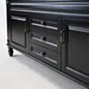 Dubbelhandfat Kommod 160cm Nashville Svart - Grön Marmor