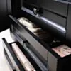 Dubbelhandfat Kommod 160cm Nashville Svart - Svart Granit
