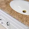 Dubbelhandfat Kommod 160cm Nashville Vit - Beige Marmor