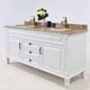 Dubbelhandfat Kommod 160cm Nashville Vit - Beige Marmor