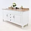 Dubbelhandfat Kommod 160cm Nashville Vit - Beige Marmor
