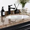 Kommod Badrum 120cm Nashville Svart - Beige Marmor
