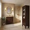 Kommod Badrum 80cm Nashville Mörkbrun - Beige Marmor