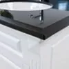 Dubbelhandfat Kommod 160cm Nashville Vit - Svart Granit