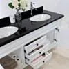 Dubbelhandfat Kommod 160cm Nashville Vit - Svart Granit