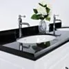 Dubbelhandfat Kommod 160cm Nashville Vit - Svart Granit