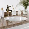 Kommod Badrum 120cm Nashville Vit - Beige Marmor