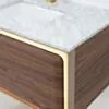 Badrumskommod Valnöt 80cm Vit Marmor - Oregon