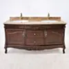 Dubbelhandfat Kommod 160cm Ottawa Mörkbrun - Beige Marmor