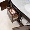 Dubbelhandfat Kommod 160cm Ottawa Mörkbrun - Vit Marmor