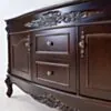 Dubbelhandfat Kommod 160cm Ottawa Mörkbrun - Vit Marmor