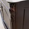 Dubbelhandfat Kommod 160cm Ottawa Mörkbrun - Vit Marmor