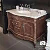 Kommod Badrum 120cm Ottawa Mörkbrun - Vit Marmor