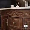 Kommod Badrum 120cm Ottawa Mörkbrun - Vit Marmor