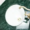 Kommod Badrum 80cm Ottawa Svart - Grön Marmor