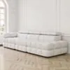 Soffa 3-sits 288cm Vit Boucle Armstöd Vänster - Paris