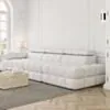 Soffa 3-sits 288cm Vit Boucle Armstöd Vänster - Paris