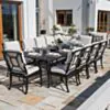 Matgrupp Utomhus 10 stolar Svart Aluminium - Portofino 280cm