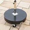 Parasoll Ø330cm Randigt med fot - Santorini