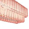 Avlång Kristallkrona 120cm Rosa/Krom - Verona
