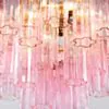 Kristallkrona Ø58xH50cm Rosa/Mässing  - Cagliari