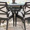 Rund Matgrupp Utomhus 6 Stolar Svart Aluminium - Amalfi Ø150cm