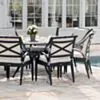 Rund Matgrupp Utomhus 6 Stolar Svart Aluminium - Amalfi Ø150cm